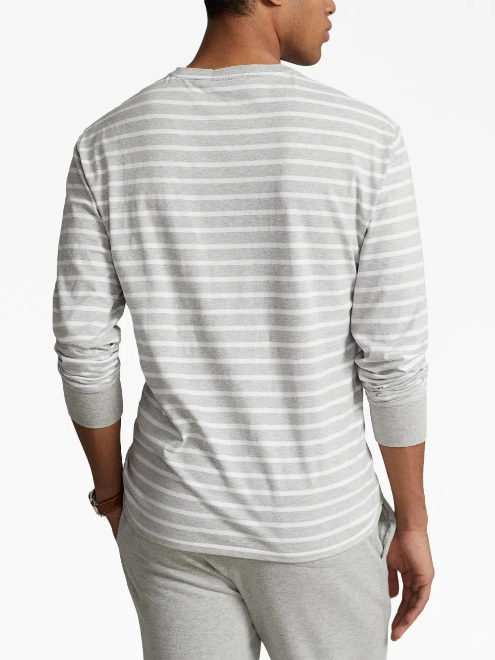 camiseta de algodão com estampa listrada