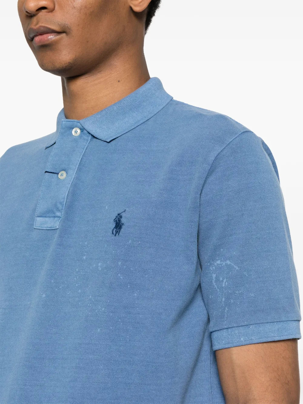 camisa polo de algodão com logotipo bordado