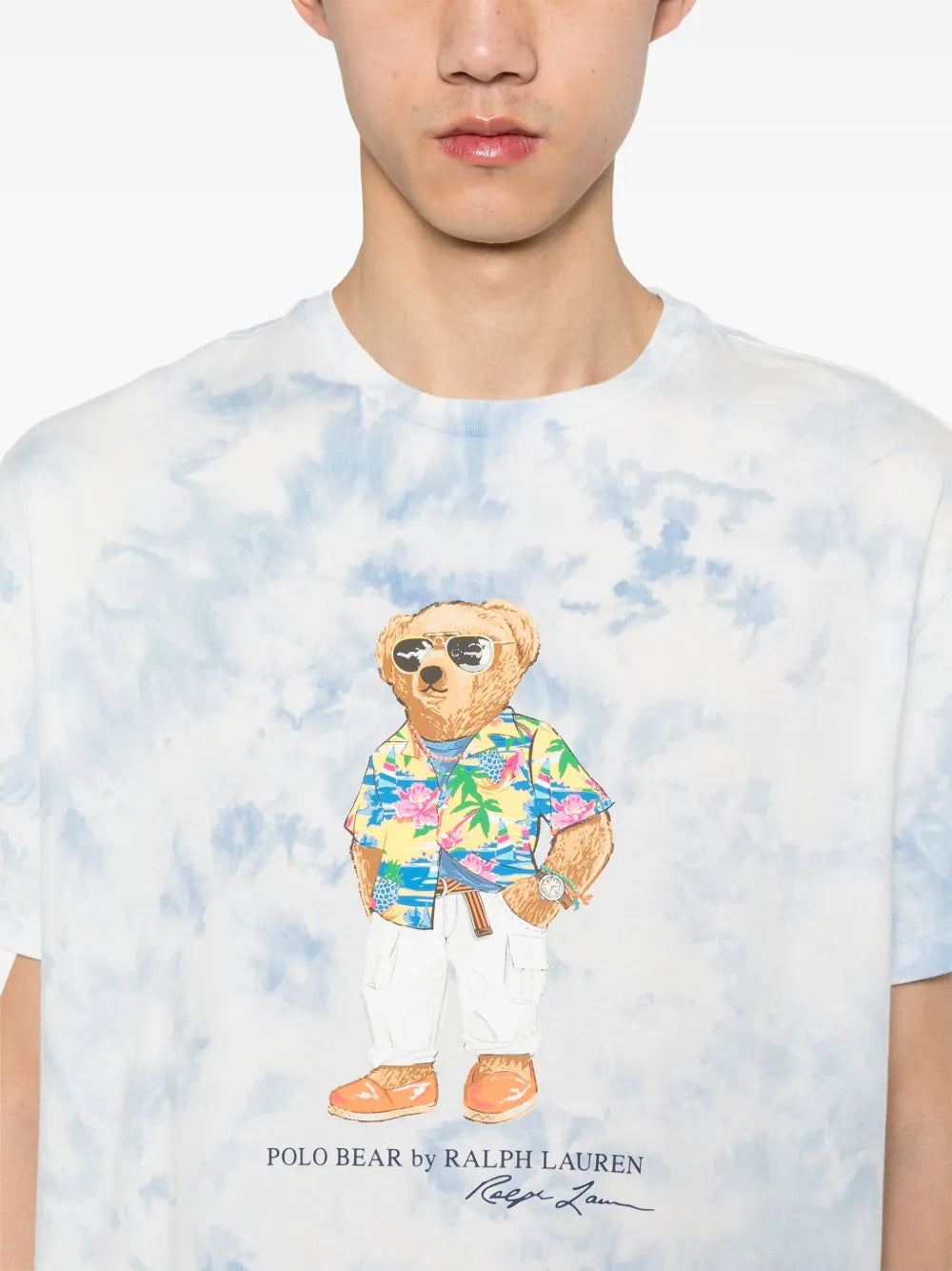 Camiseta de algodão com estampa de urso Polo