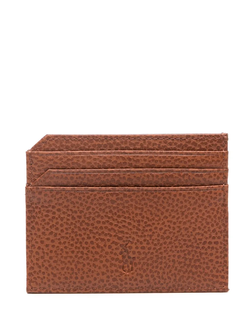 porta-cartões de couro com logotipo em relevo