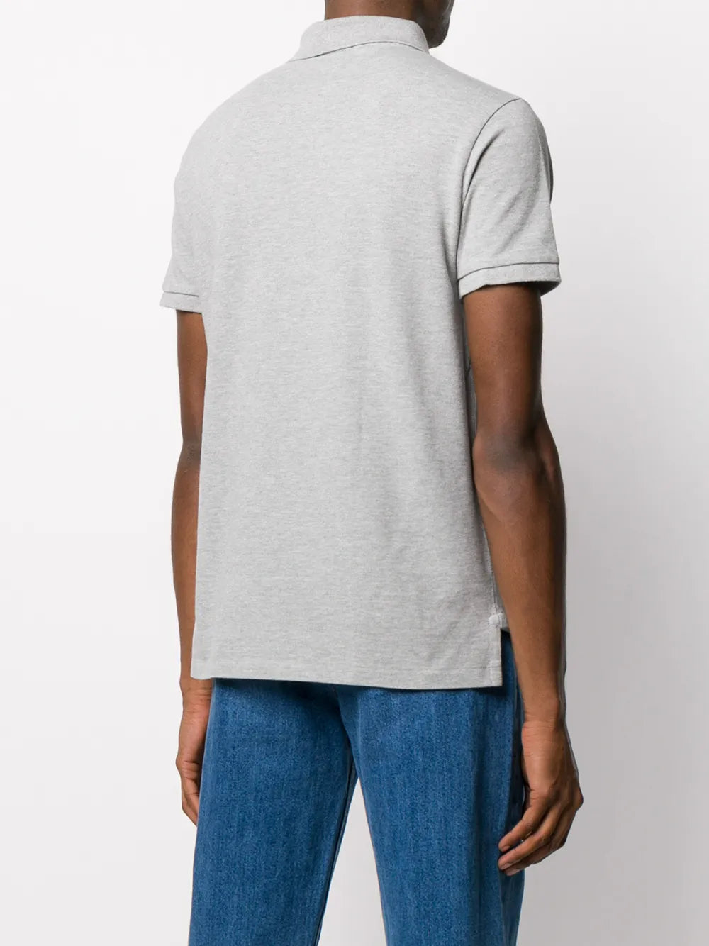 camisa polo de manga curta com logotipo bordado