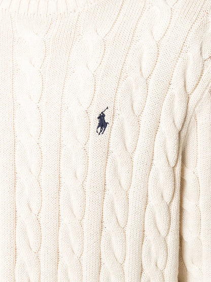 suéter de algodão tricotado com trança