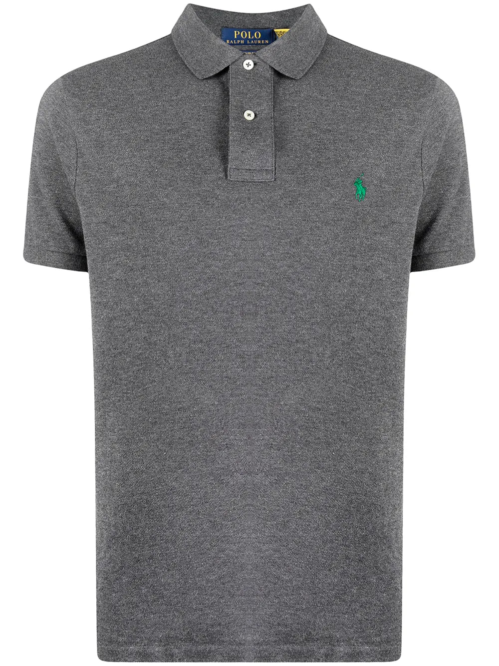 camisa polo de manga curta com patch de logotipo