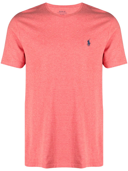 camiseta de algodão com logotipo bordado