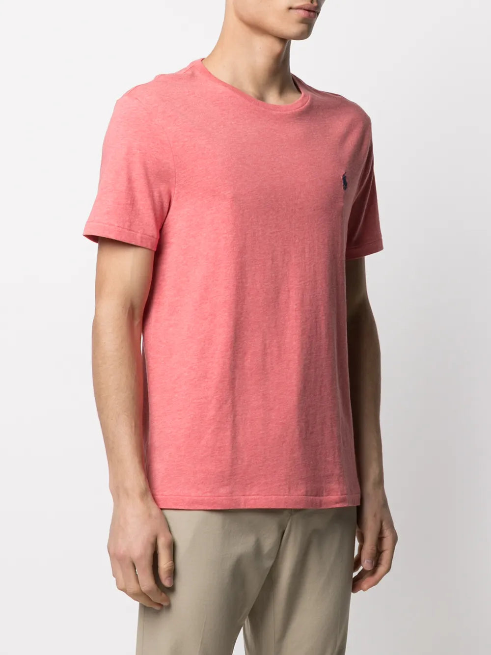 camiseta de algodão com logotipo bordado