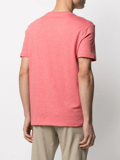 camiseta de algodão com logotipo bordado