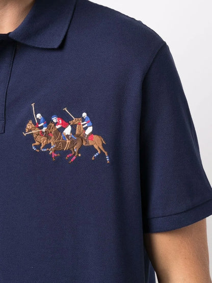 Camisa polo de algodão com motivo Pony