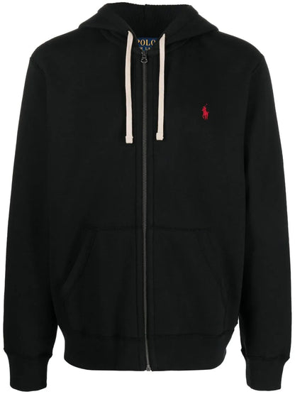 moletom com capuz e zíper com logotipo bordado