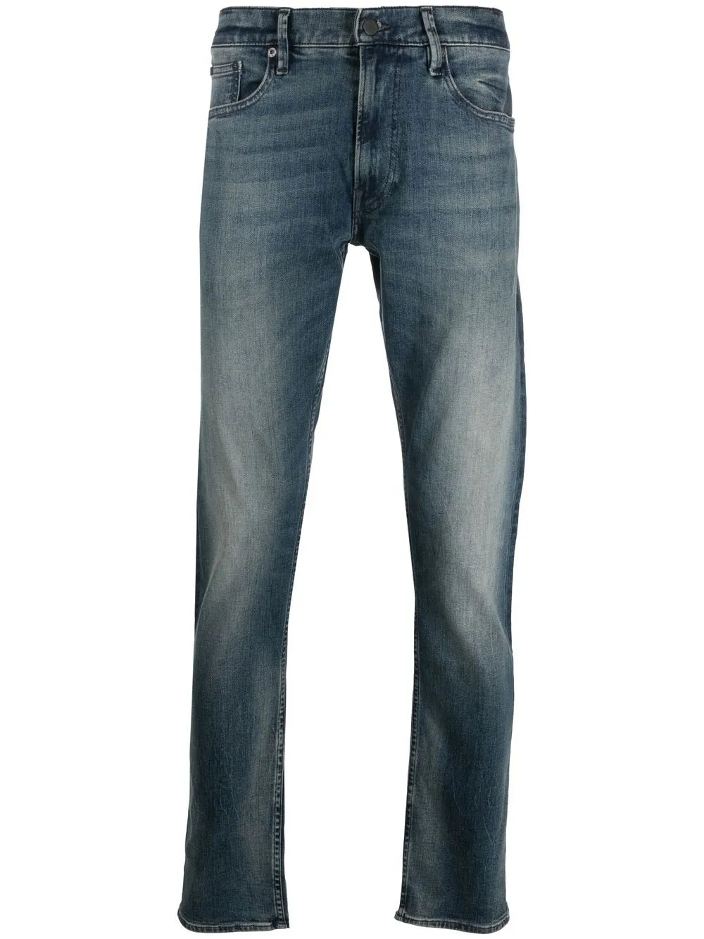 jeans slim com lavagem stonewashed