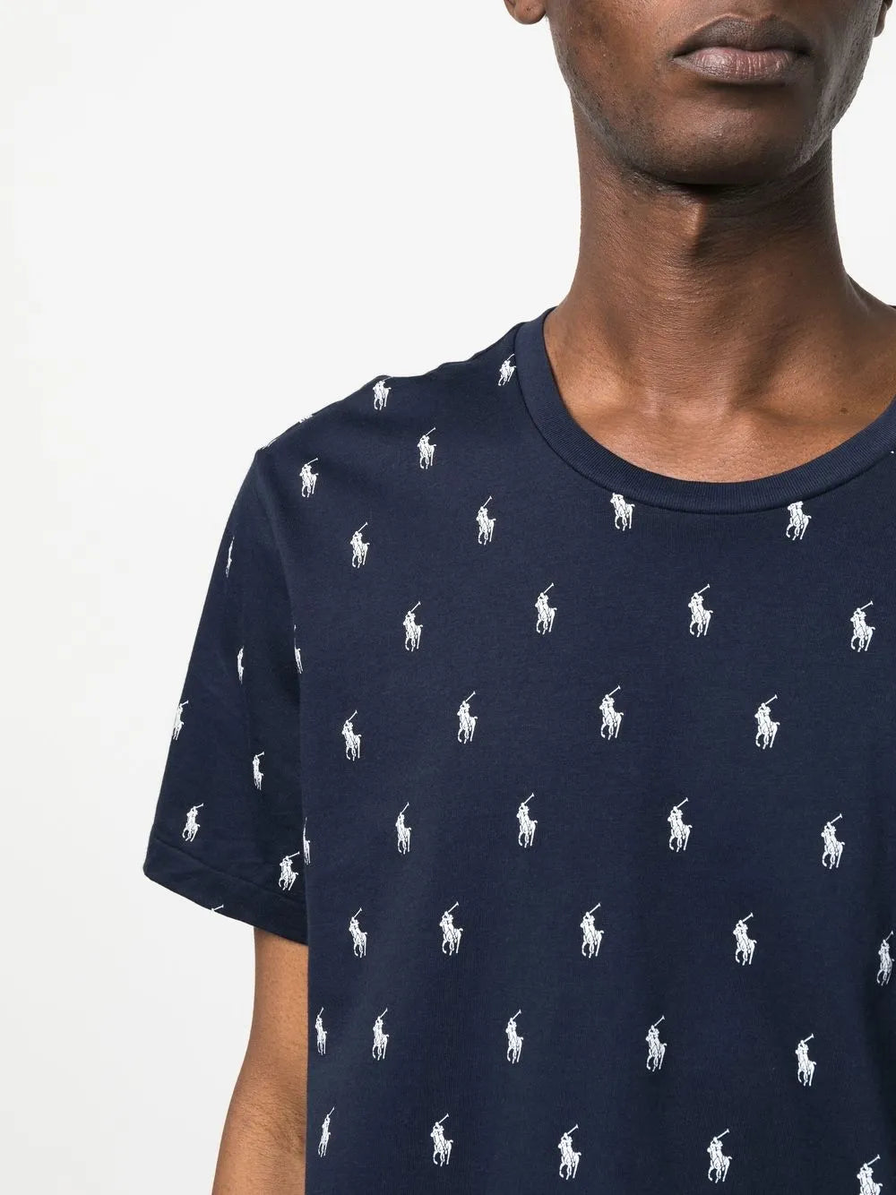 camiseta de algodão com estampa de logotipo