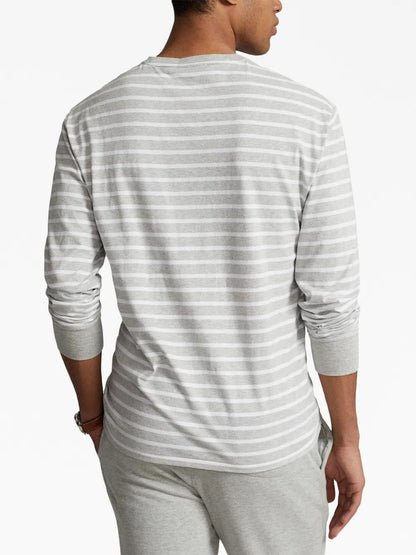 camiseta de algodão com estampa listrada