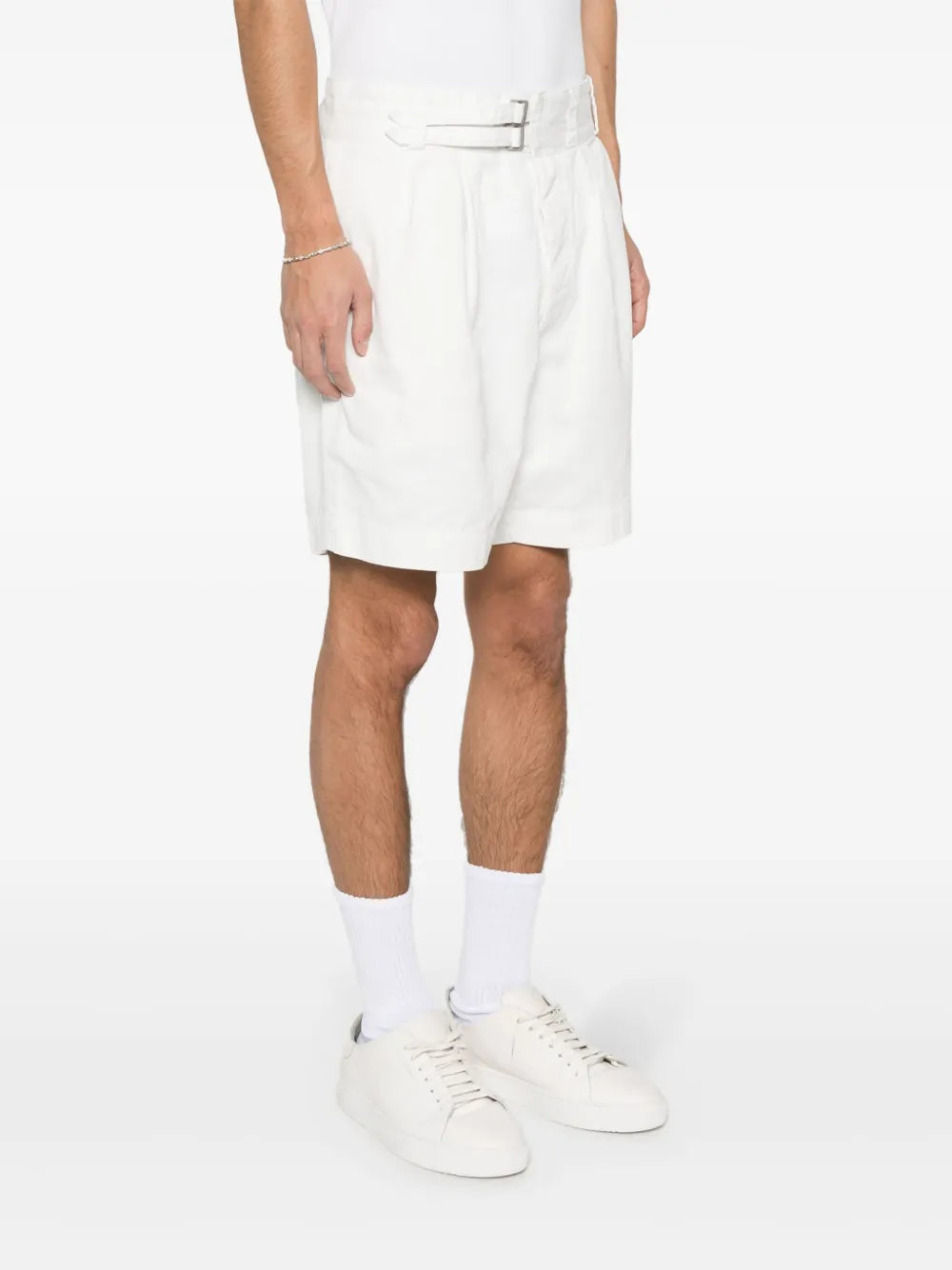 shorts de algodão com cinto