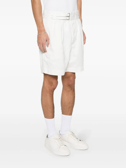 shorts de algodão com cinto