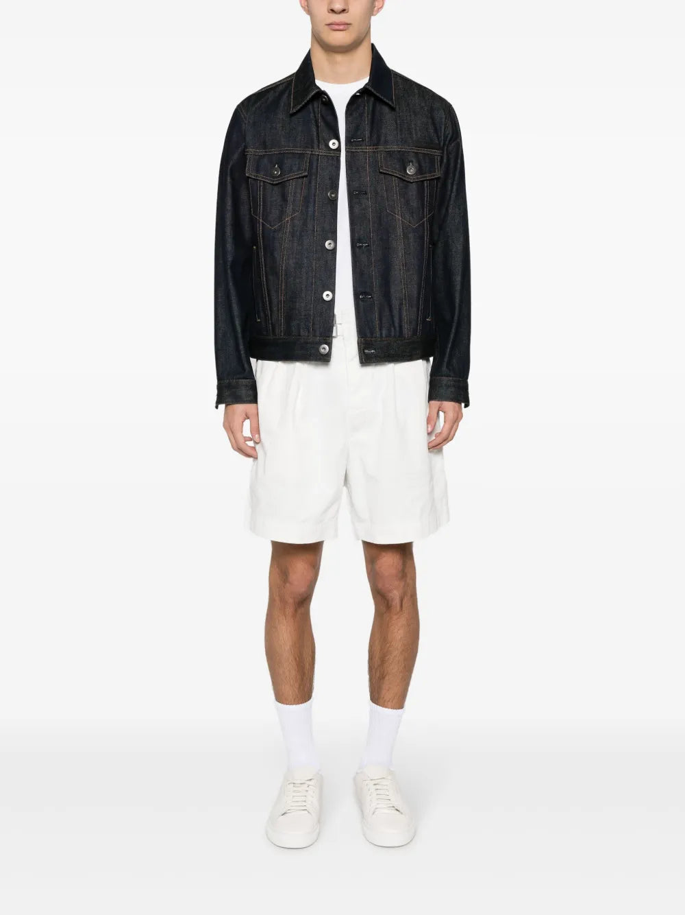 shorts de algodão com cinto