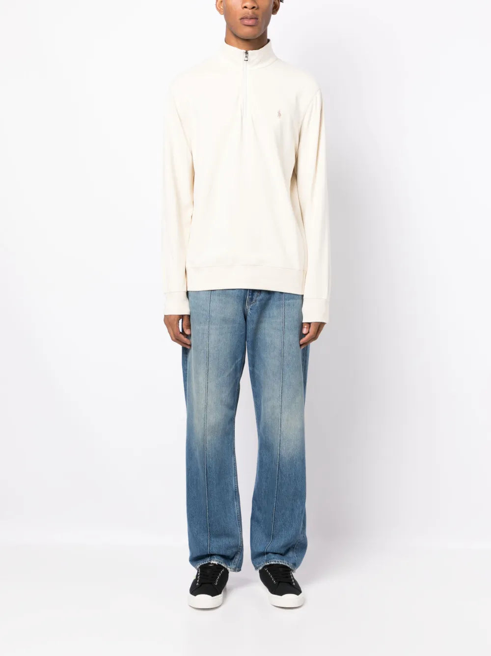 Blusa Polo com zíper e motivo Pony