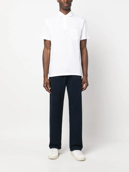 camisa polo de manga curta com logotipo bordado