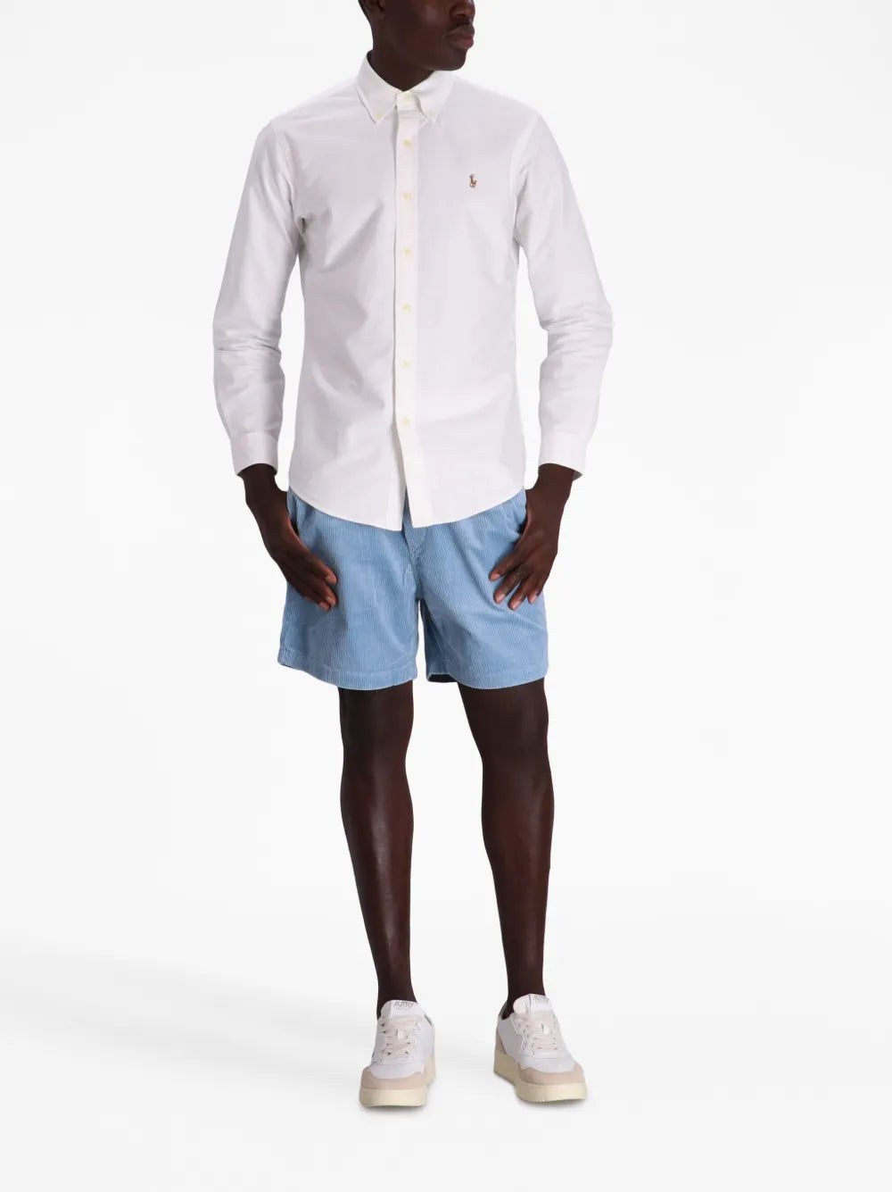 shorts de veludo cotelê com cordão