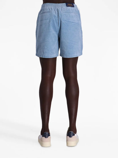 shorts de veludo cotelê com cordão