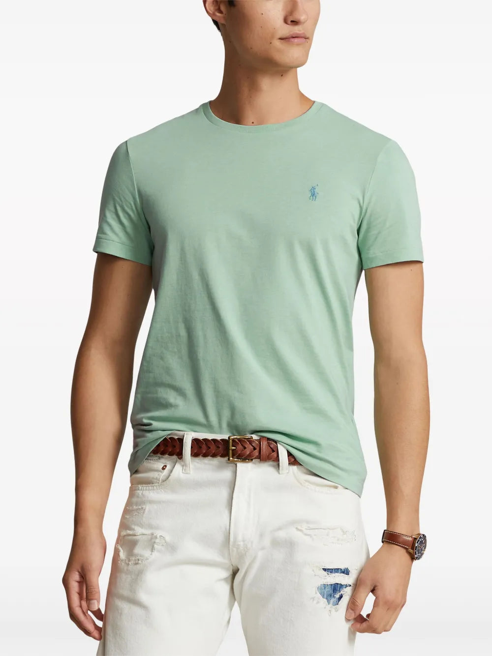 Camiseta de algodão bordada Polo Pony