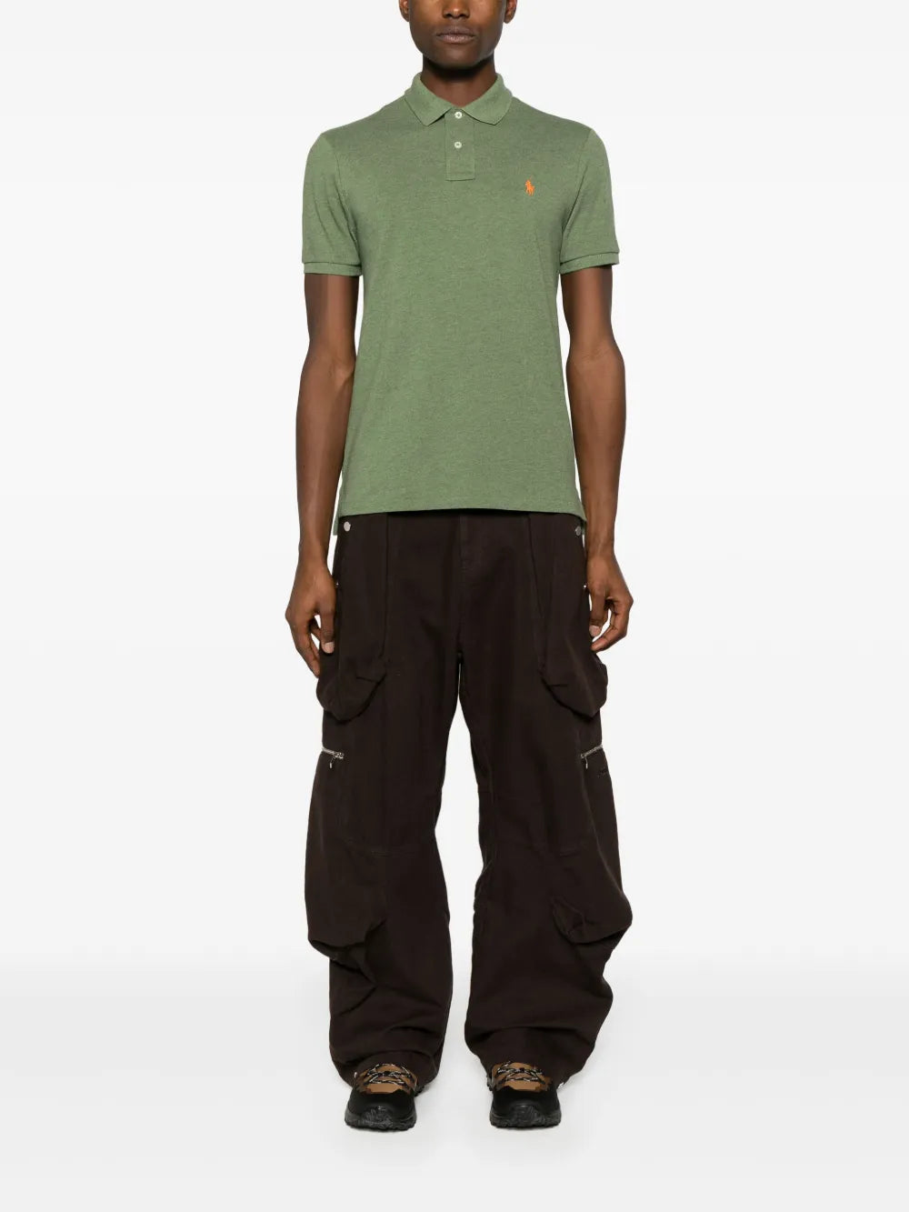 camisa polo piqué com logo bordado