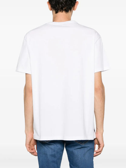 camiseta de algodão com estampa de logotipo