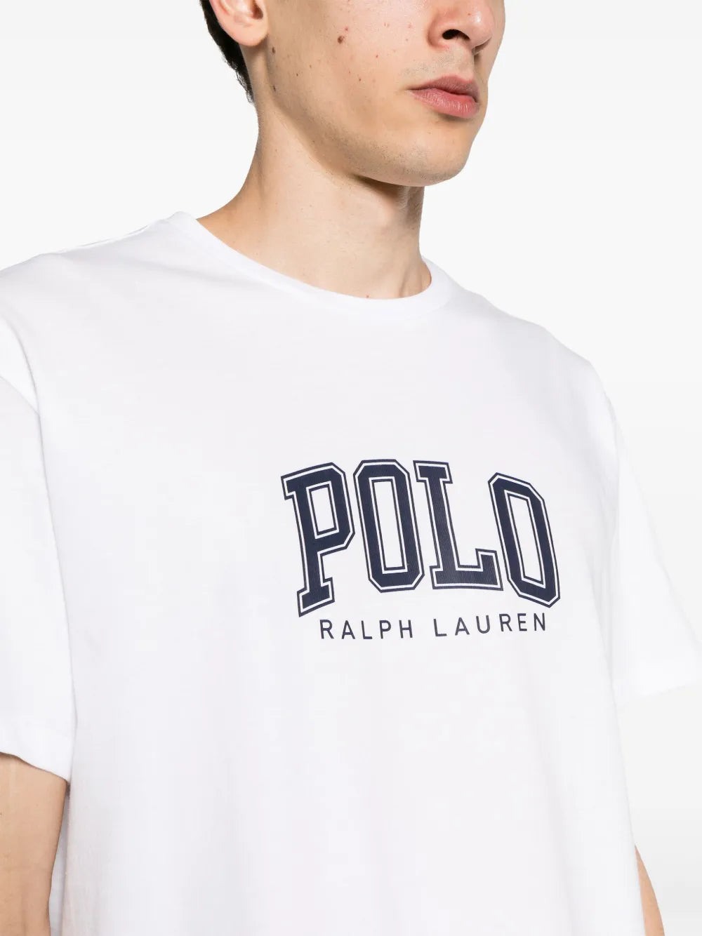 camiseta de algodão com estampa de logotipo