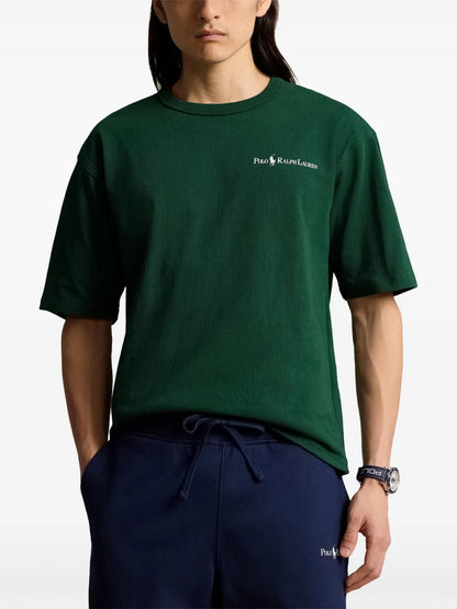 camiseta de algodão com estampa de logotipo