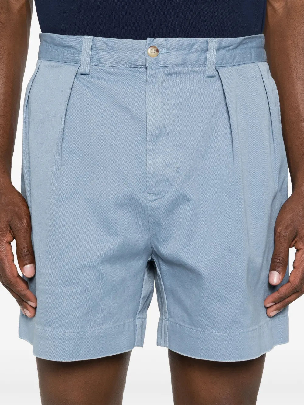 shorts chino de algodão de cintura média