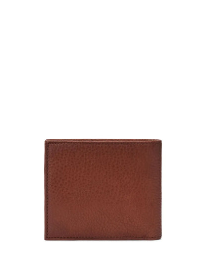 carteira média de couro dobrável