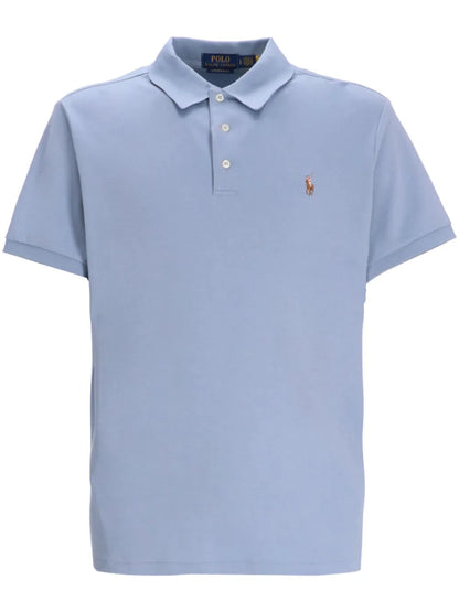 camisa polo de algodão com logotipo bordado