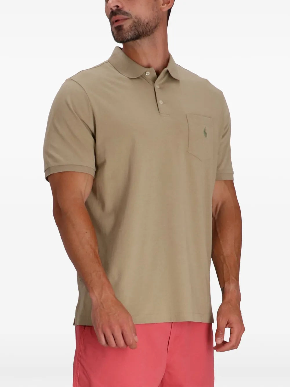 camisa polo de algodão com logotipo bordado