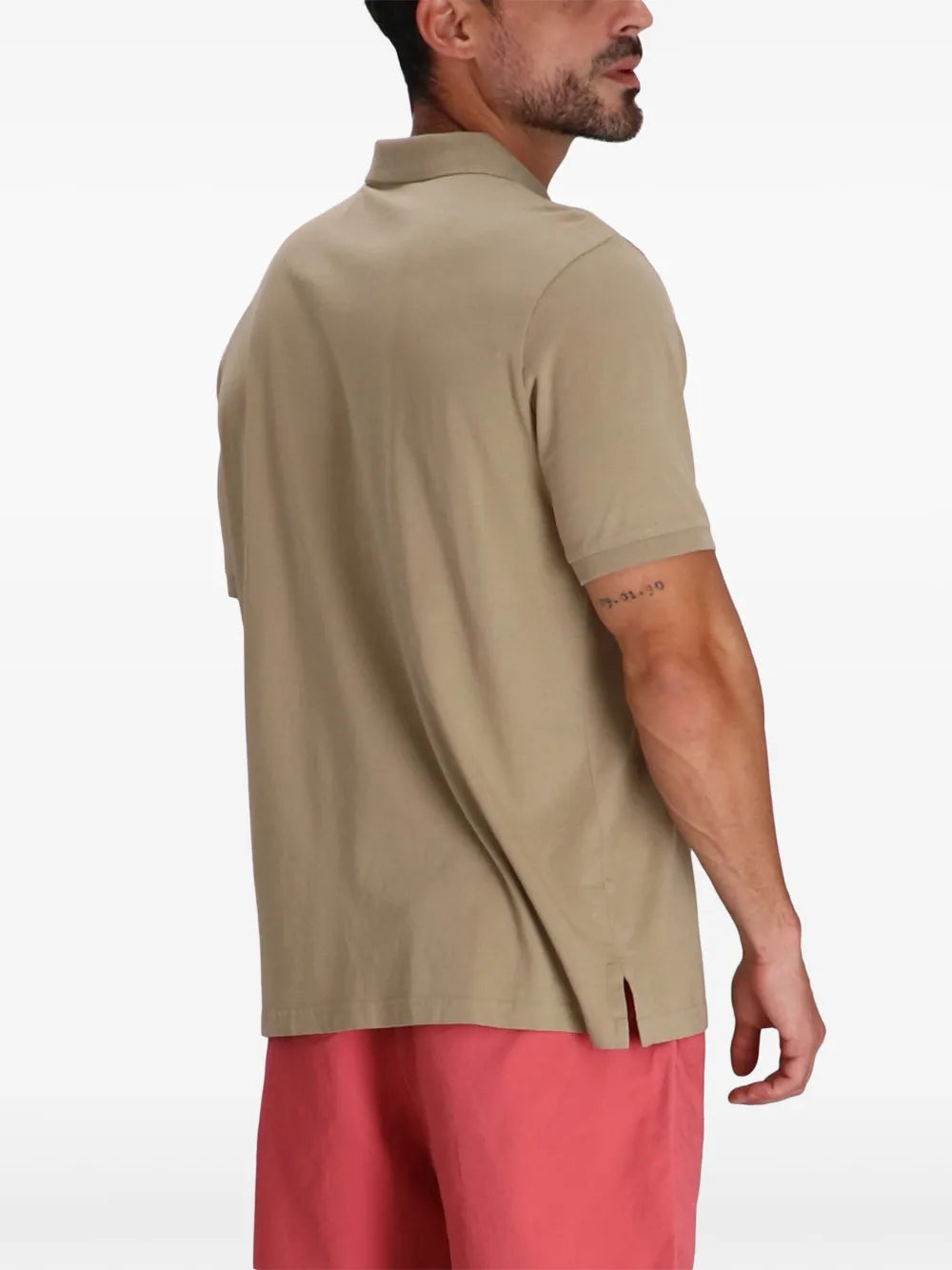 camisa polo de algodão com logotipo bordado