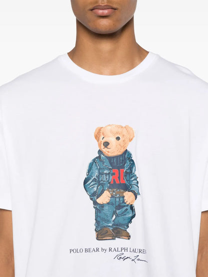 Camiseta Polo com estampa de urso