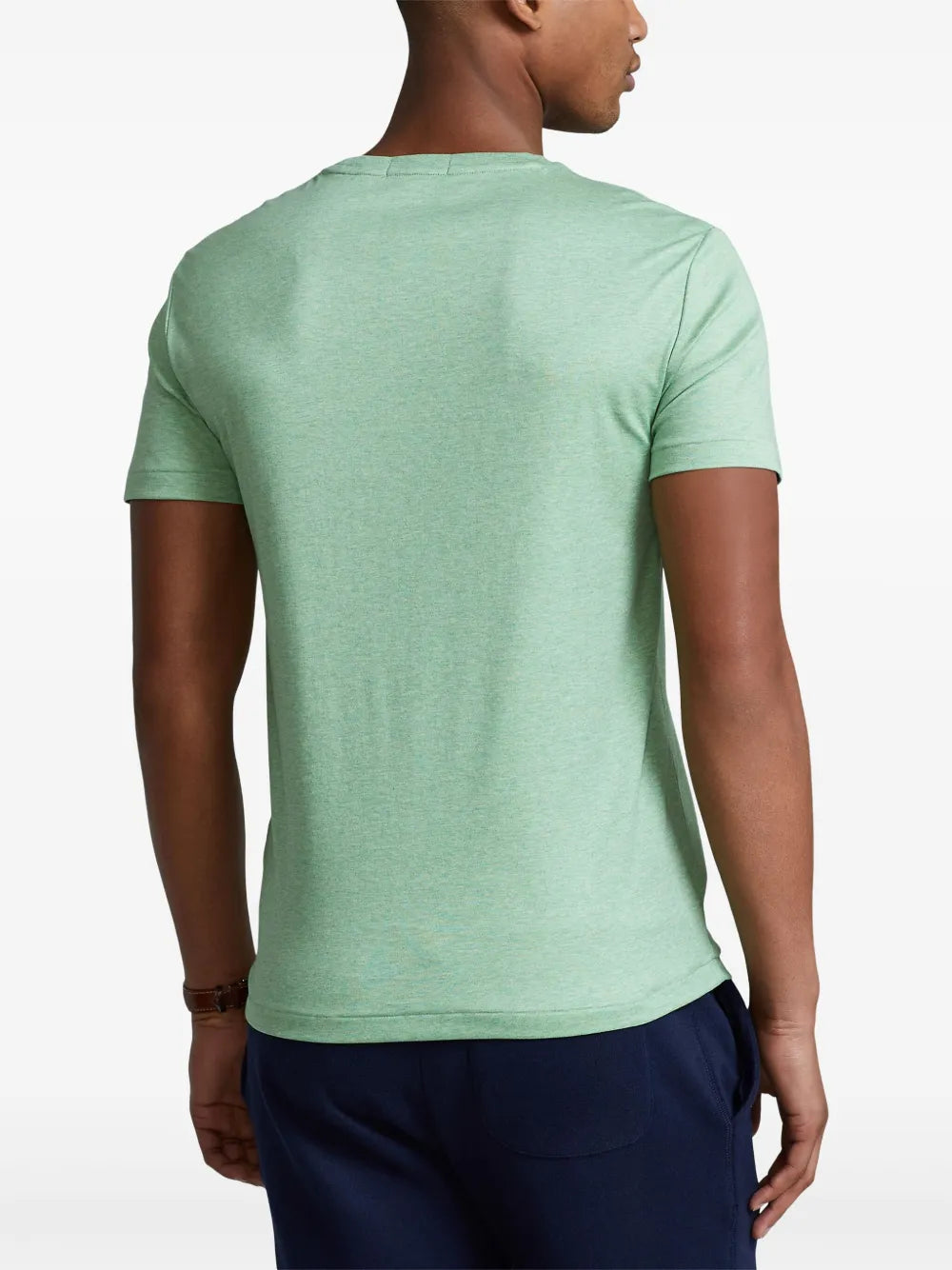 camiseta de algodão com gola redonda