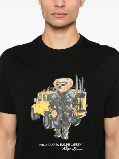 Camiseta Polo com estampa de urso