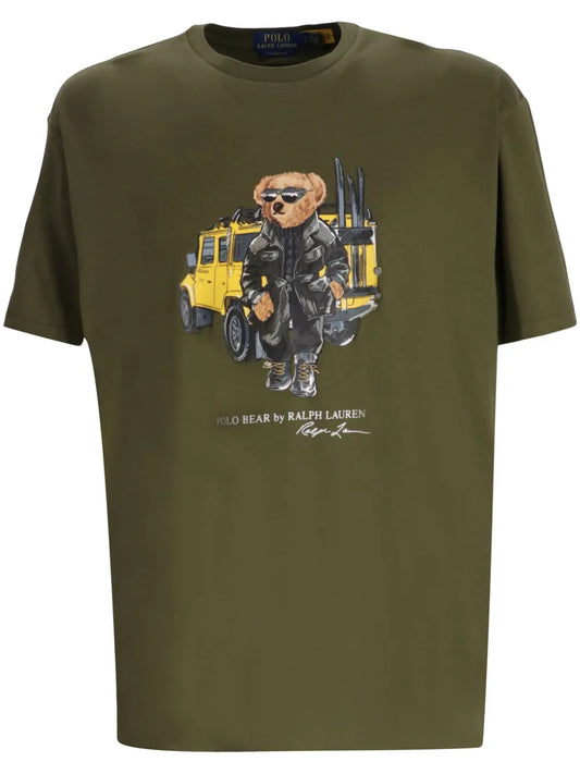 Camiseta Polo com estampa de urso