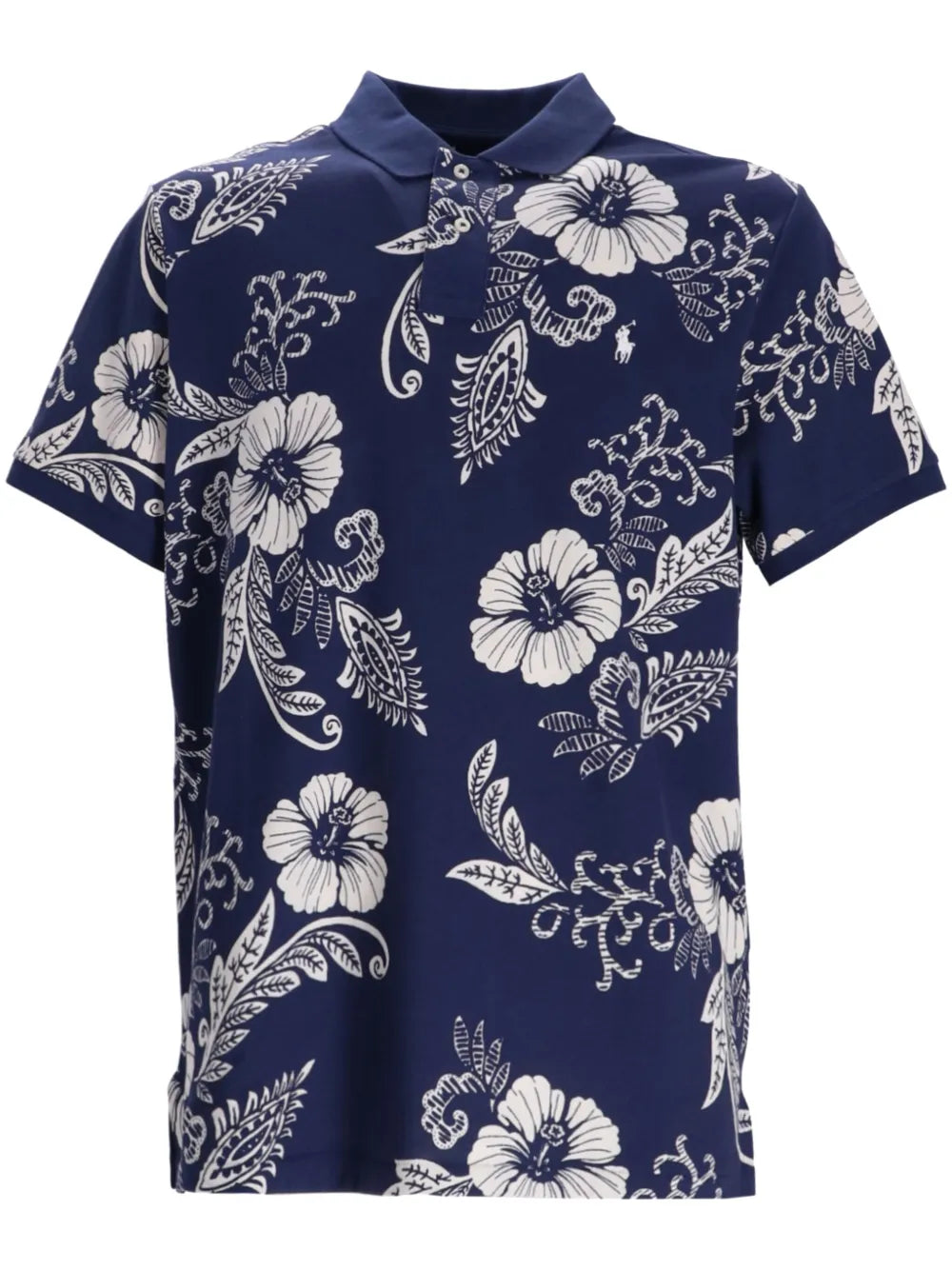 camisa polo com estampa floral
