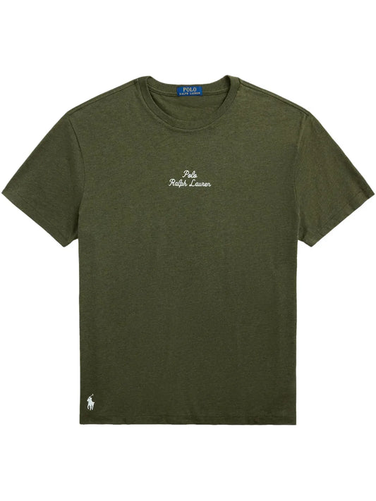 camiseta com logotipo bordado