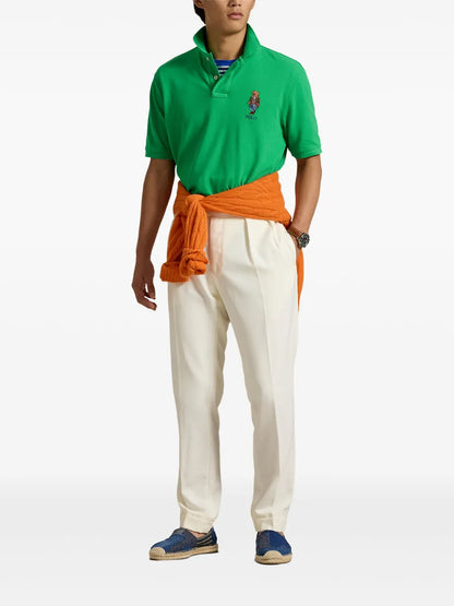 Camisa polo com aplique de urso Polo