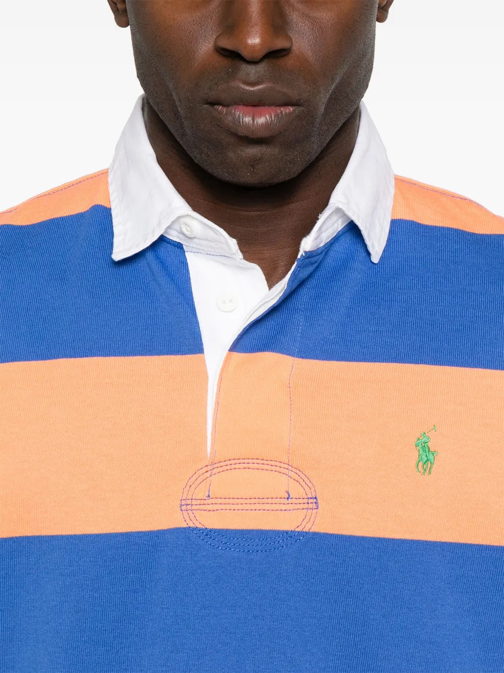 camisa polo listrada de rugby