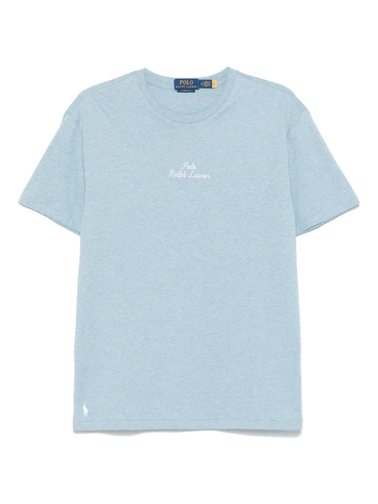 camiseta com logotipo bordado