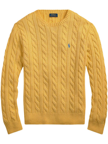 suéter de algodão tricotado com trança