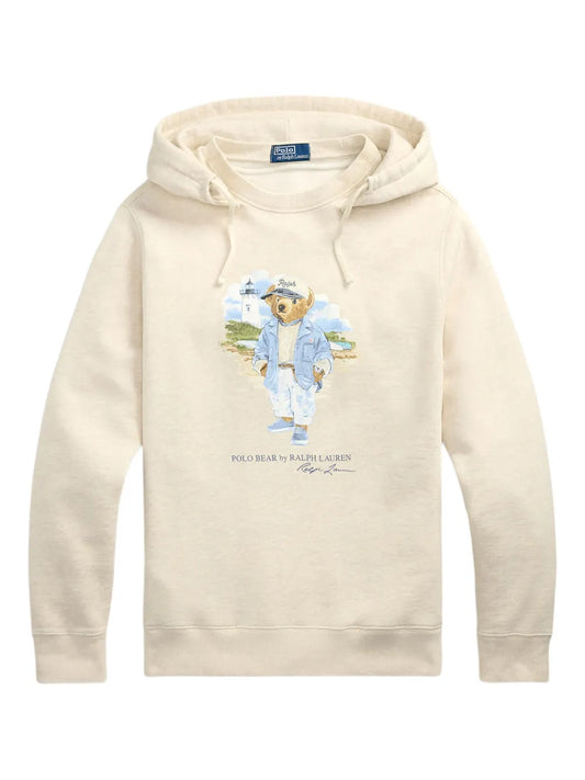 Moletom com capuz com estampa de urso