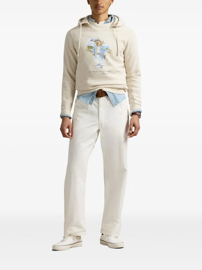 Moletom com capuz com estampa de urso