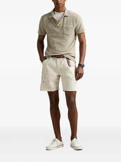 camisa polo terry tingida com minerais