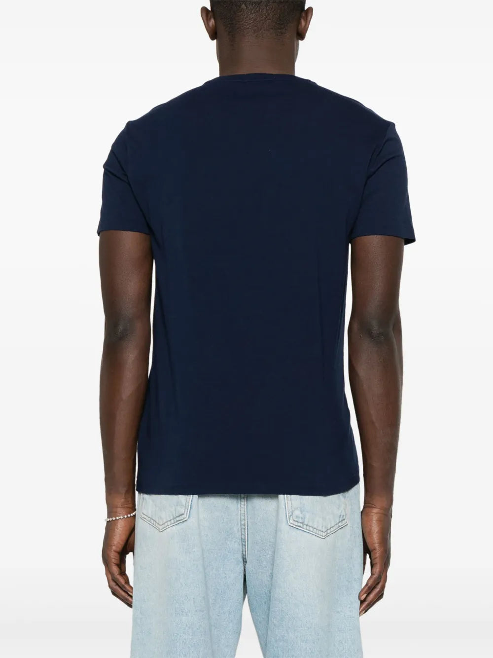 camiseta de malha com estampa de logotipo