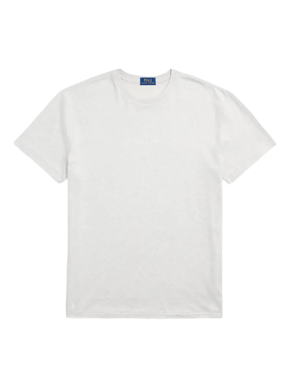 camiseta de malha com logotipo bordado