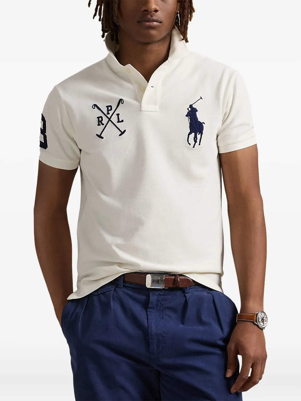 camisa polo de algodão