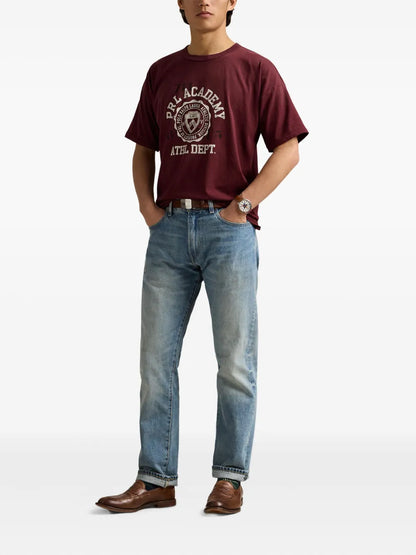 camiseta de gola redonda com estampa gráfica