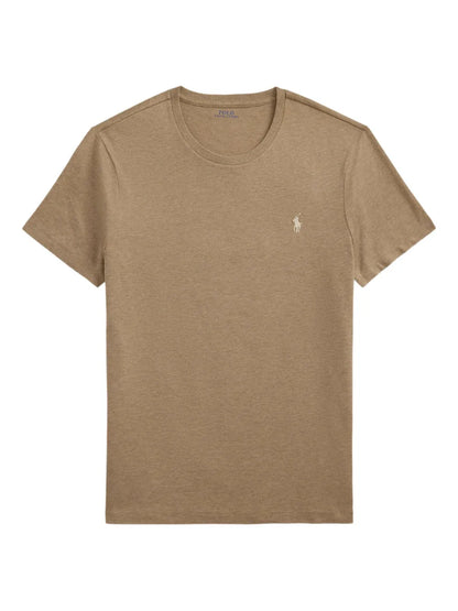 camiseta de algodão com logotipo bordado